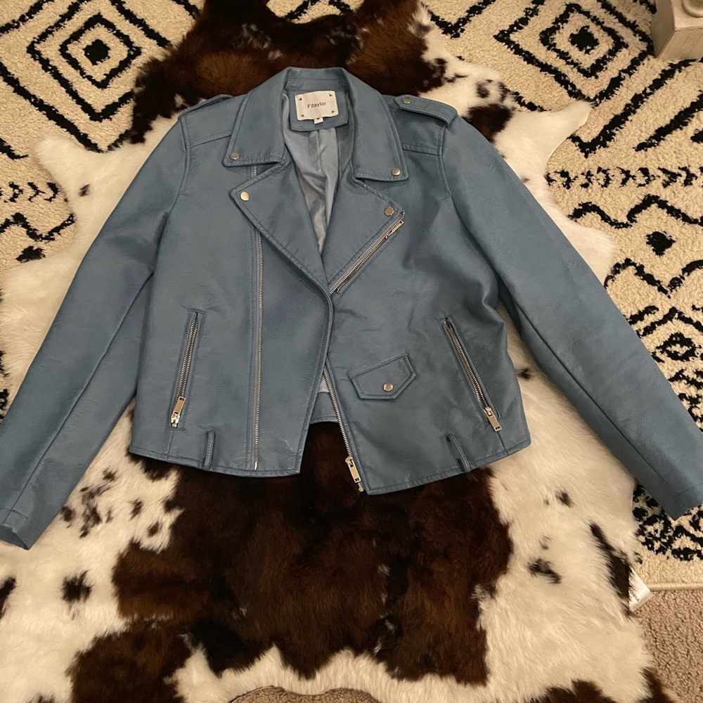 Blue Leather Jacket